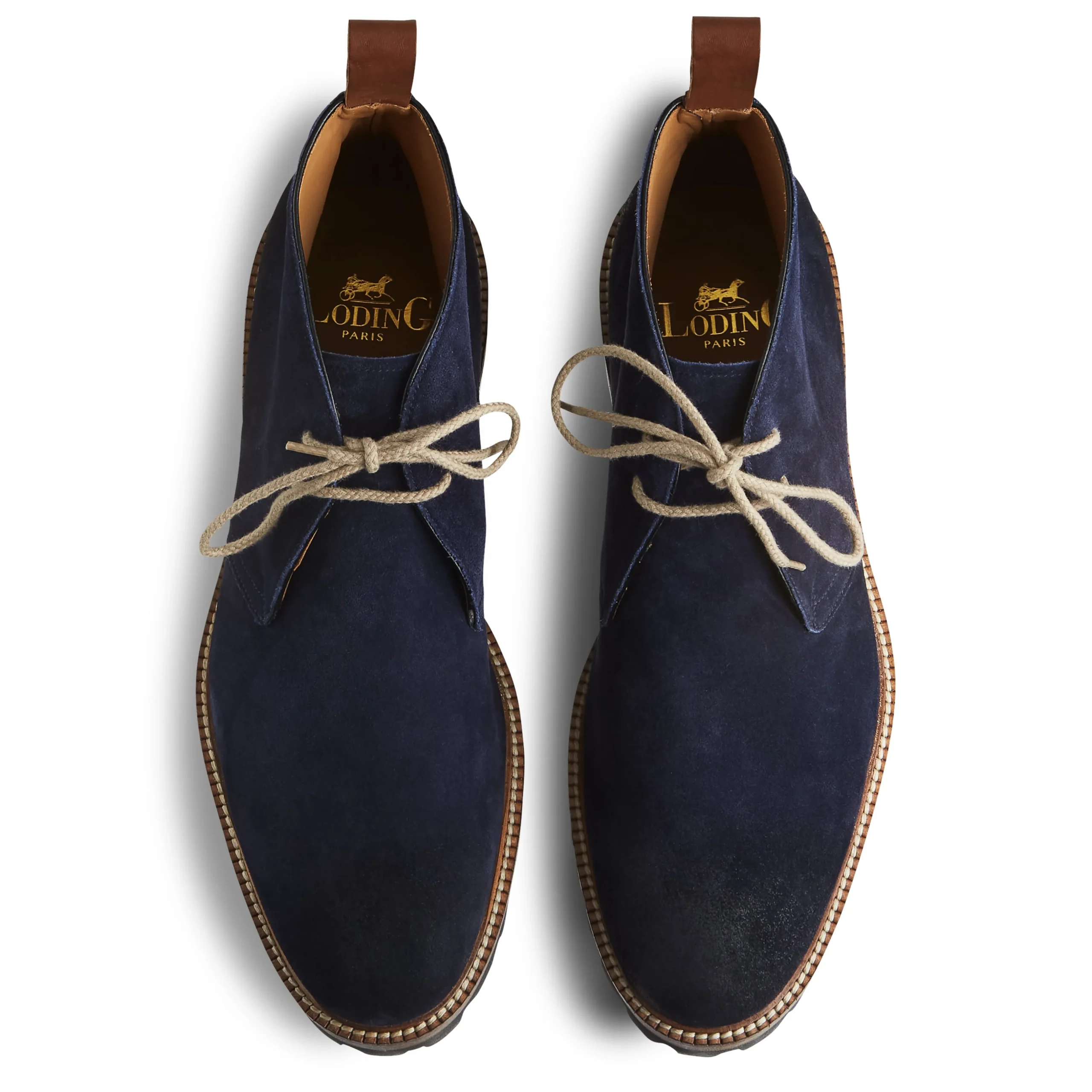 LodinG Desert Boots Firmo 393 veau velours bleu Bleu foncé Sale