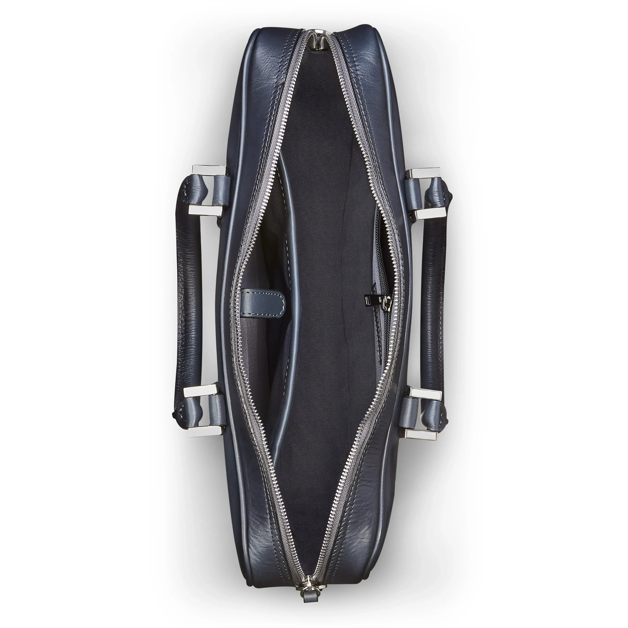LodinG Porte-document en cuir bleu gris Marine Outlet