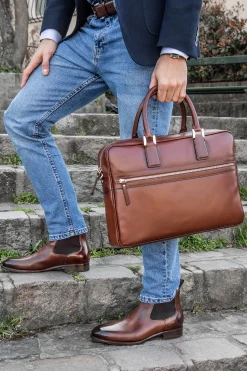 LodinG Porte-document en cuir Cognac Store