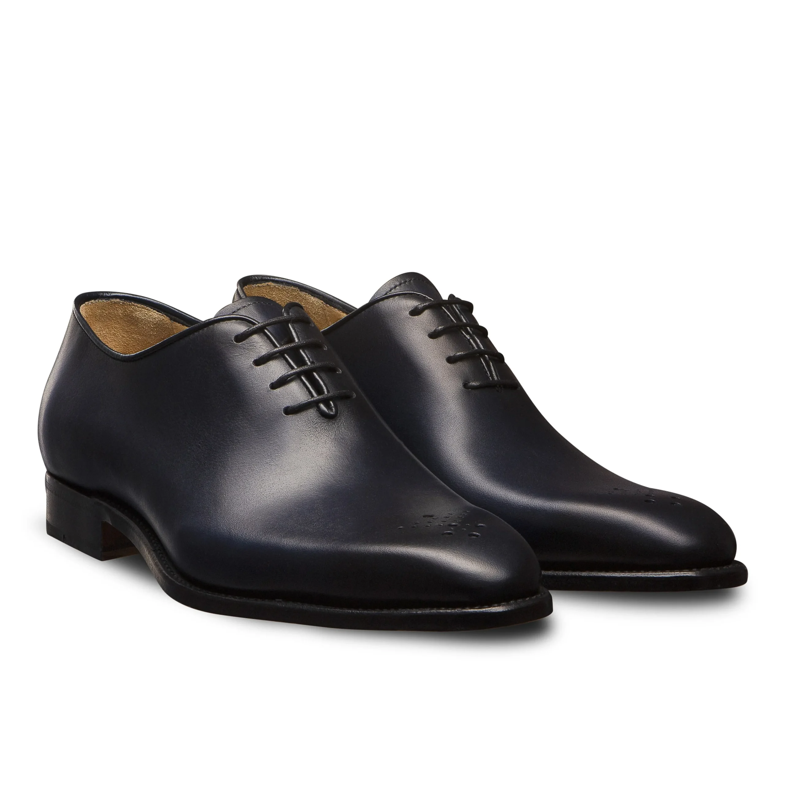 LodinG Richelieu One-Cut à bout fleuri Milan 345 Bleu marine Shop